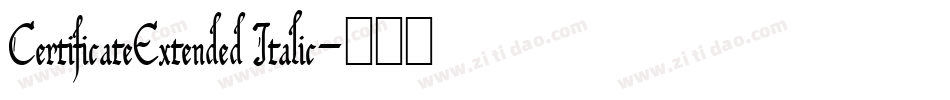 CertificateExtended Italic字体转换